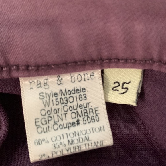 Rag & Bone Jegging Wine Ombre Jean Size 25 - Picture 8 of 10
